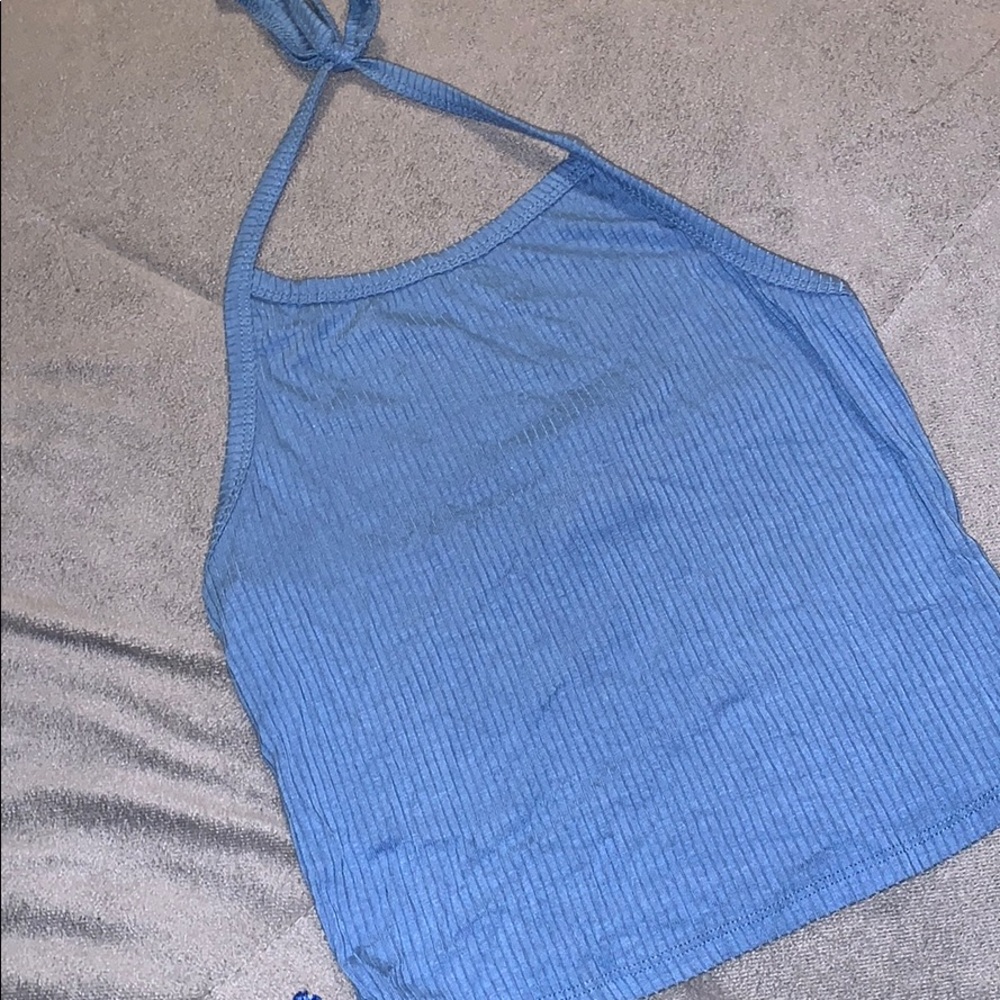 Blue Tie up crop top